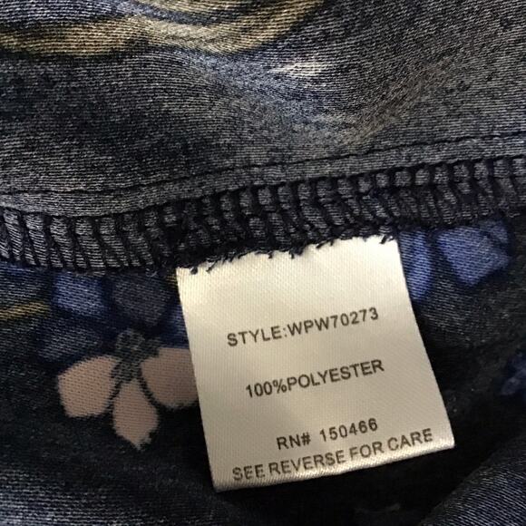 41 Hawthorn Navy Floral Sleeveless Dress with drawstring waist and pockets 3X - Picture 8 of 10